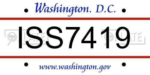 ISS7419 District Of Columbia License Plate