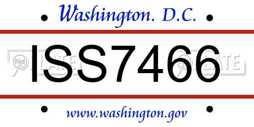 ISS7466 District Of Columbia License Plate