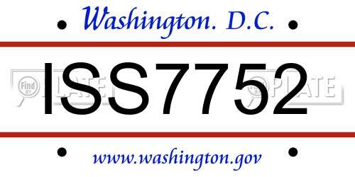 ISS7752 District Of Columbia License Plate