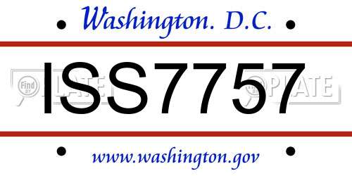 ISS7757 District Of Columbia License Plate
