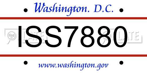 ISS7880 District Of Columbia License Plate