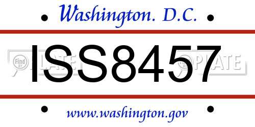 ISS8457 District Of Columbia License Plate