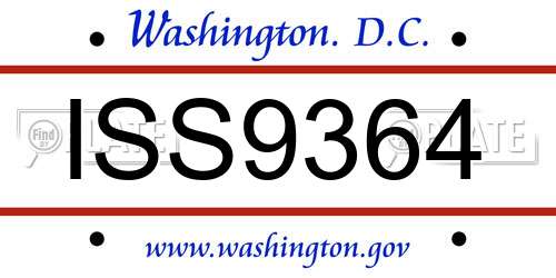 ISS9364 District Of Columbia License Plate