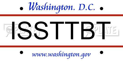 ISSTTBT District Of Columbia License Plate