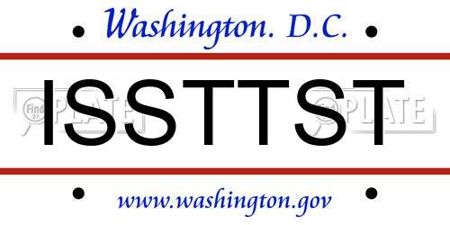 ISSTTST District Of Columbia License Plate