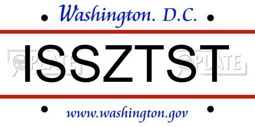 ISSZTST District Of Columbia License Plate