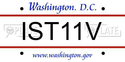 IST11V District Of Columbia License Plate
