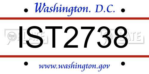 IST2738 District Of Columbia License Plate