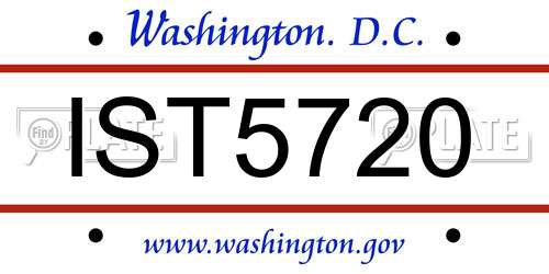 IST5720 District Of Columbia License Plate