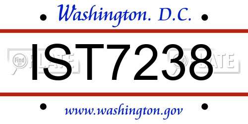 IST7238 District Of Columbia License Plate