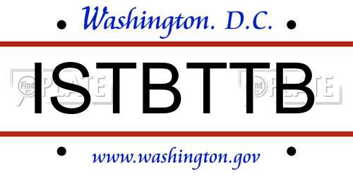 ISTBTTB District Of Columbia License Plate