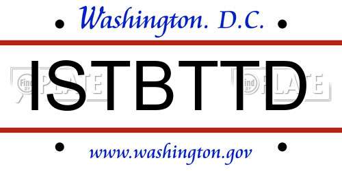 ISTBTTD District Of Columbia License Plate