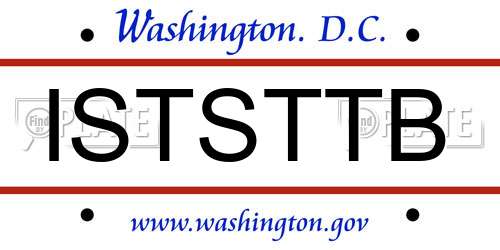 ISTSTTB District Of Columbia License Plate