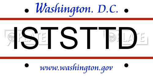 ISTSTTD District Of Columbia License Plate