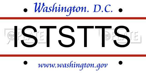 ISTSTTS District Of Columbia License Plate