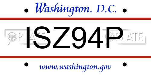 ISZ94P District Of Columbia License Plate