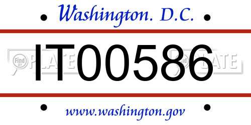 IT00586 District Of Columbia License Plate