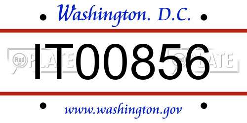 IT00856 District Of Columbia License Plate