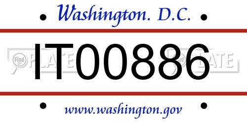 IT00886 District Of Columbia License Plate