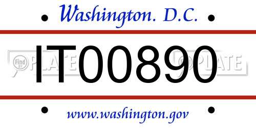 IT00890 District Of Columbia License Plate