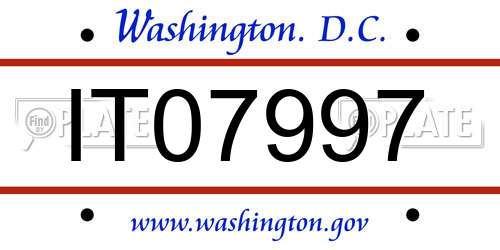 IT07997 District Of Columbia License Plate