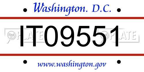 IT09551 District Of Columbia License Plate