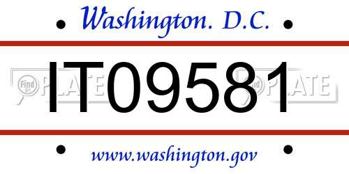IT09581 District Of Columbia License Plate