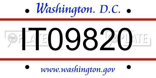 IT09820 District Of Columbia License Plate