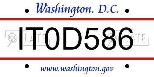 IT0D586 District Of Columbia License Plate