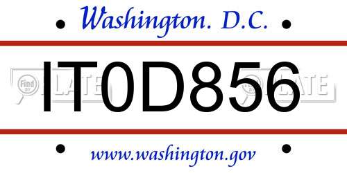 IT0D856 District Of Columbia License Plate