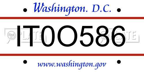 IT0O586 District Of Columbia License Plate