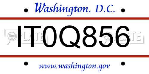 IT0Q856 District Of Columbia License Plate