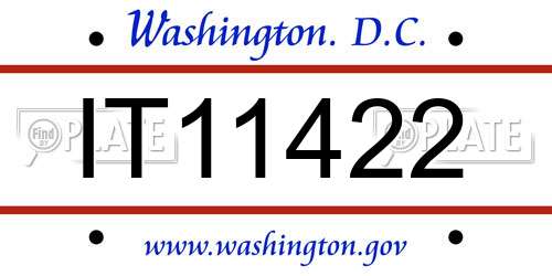 IT11422 District Of Columbia License Plate