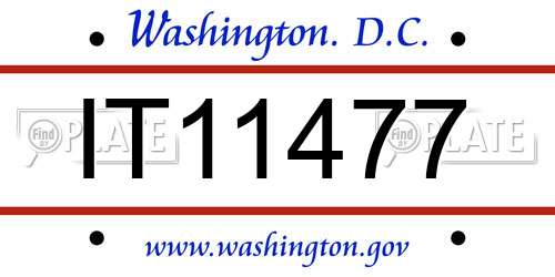IT11477 District Of Columbia License Plate