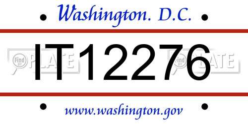 IT12276 District Of Columbia License Plate
