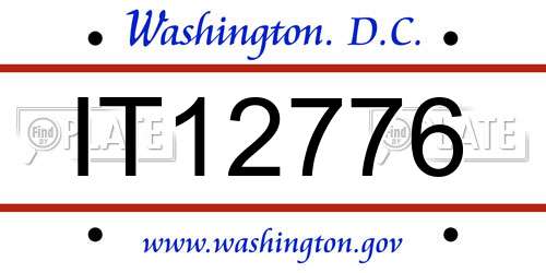IT12776 District Of Columbia License Plate
