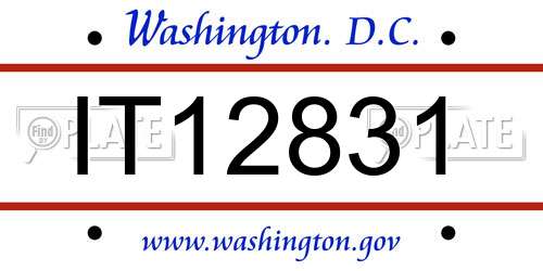 IT12831 District Of Columbia License Plate