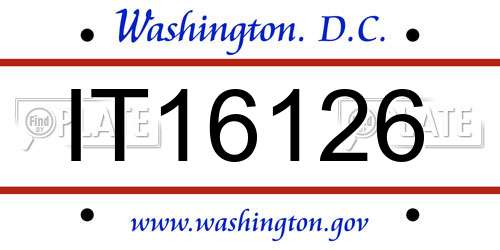 IT16126 District Of Columbia License Plate