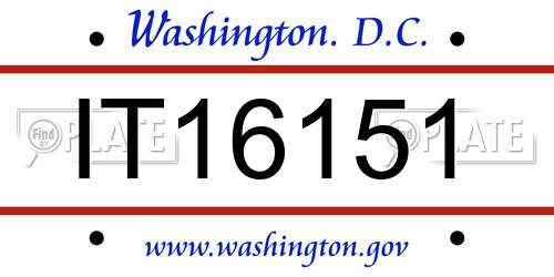 IT16151 District Of Columbia License Plate