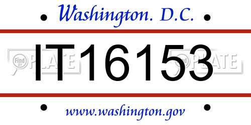 IT16153 District Of Columbia License Plate