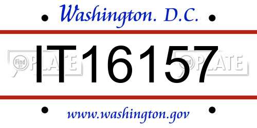 IT16157 District Of Columbia License Plate