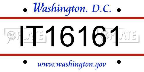 IT16161 District Of Columbia License Plate