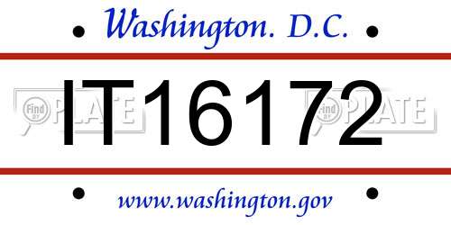 IT16172 District Of Columbia License Plate