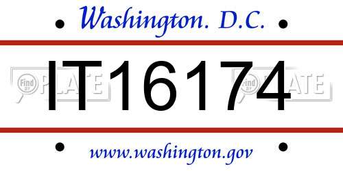 IT16174 District Of Columbia License Plate