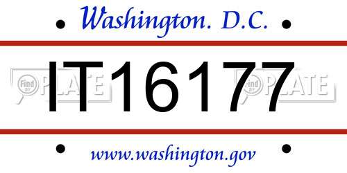 IT16177 District Of Columbia License Plate