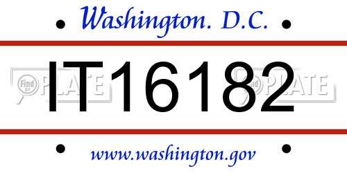 IT16182 District Of Columbia License Plate