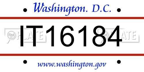 IT16184 District Of Columbia License Plate