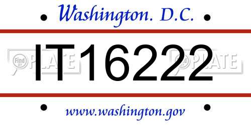 IT16222 District Of Columbia License Plate