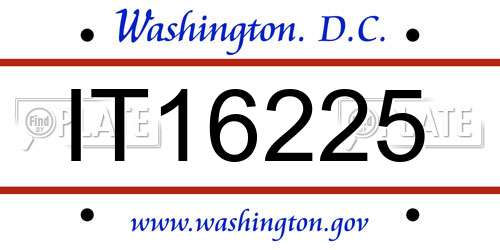 IT16225 District Of Columbia License Plate