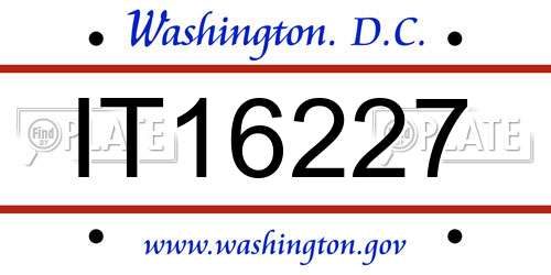 IT16227 District Of Columbia License Plate